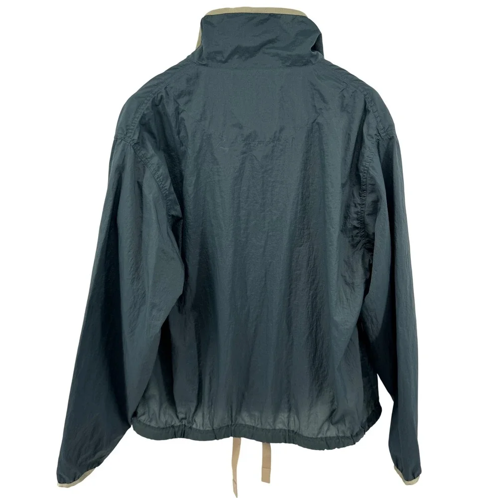 Acne Studios Anorak Jacket Mens 46 Teal Green Half Zip Nylon Windbreaker